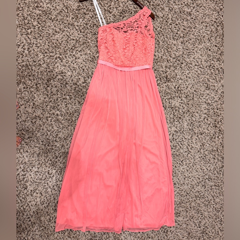 David’s Bridal Coral Dress. Size 2.